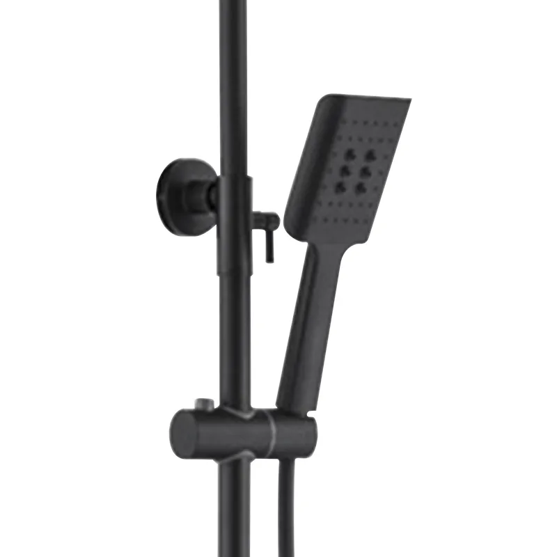 RAVONI SHOWER COLUMN SRT0324-LF805A4-BK MATTE BLACK BRASS BATH & SHOWER SET
